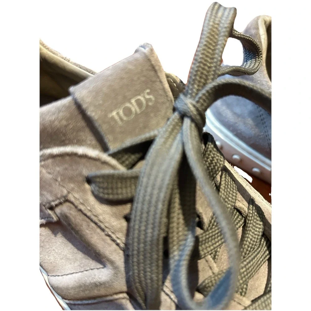 Tod's Men's Suede Sneakers Size 10.5 Gray Shoes - Picture 4 of 12